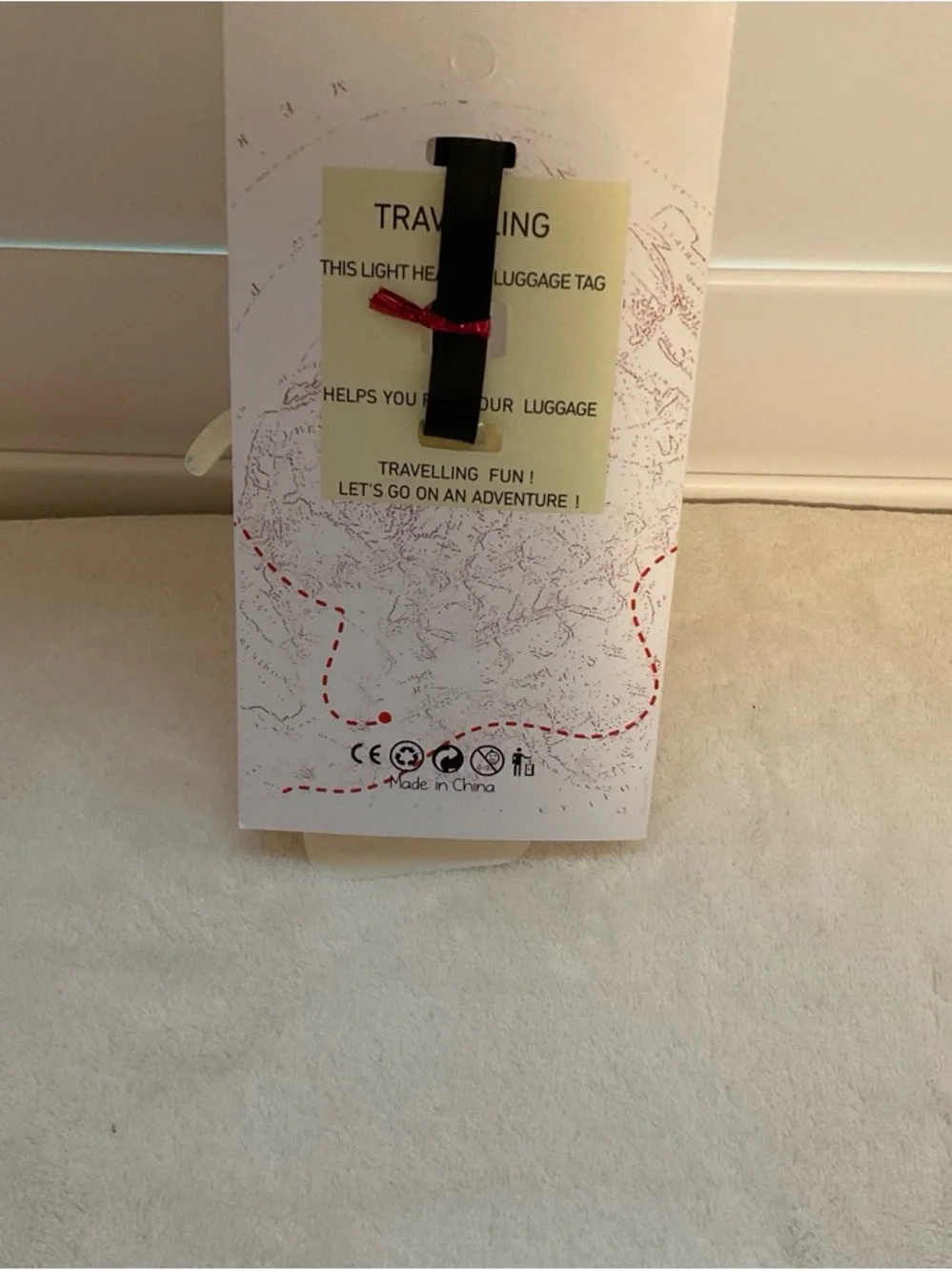 Orange Silicone Beverage Luggage Tag with Black Strap